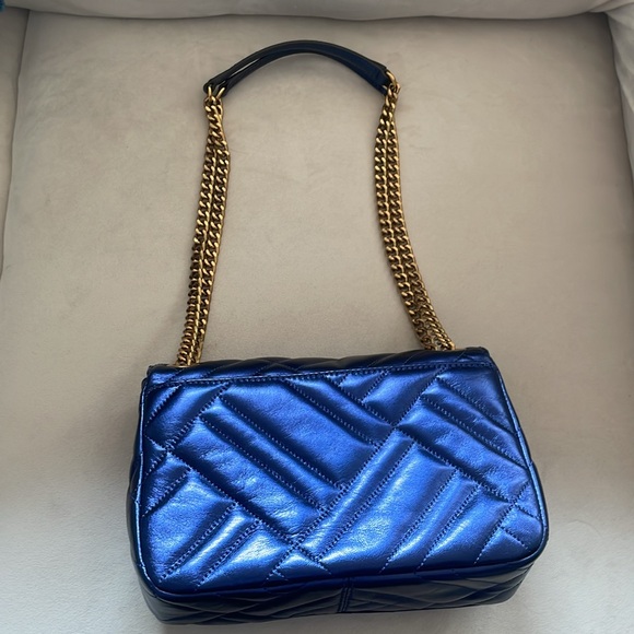 Michael Kors Vivianne Quilted Leather Medium Shoulder Flap Bag in Midnight Blue - Picture 6 of 16